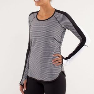Lululemon Runder Under Long Sleeve Black White 8